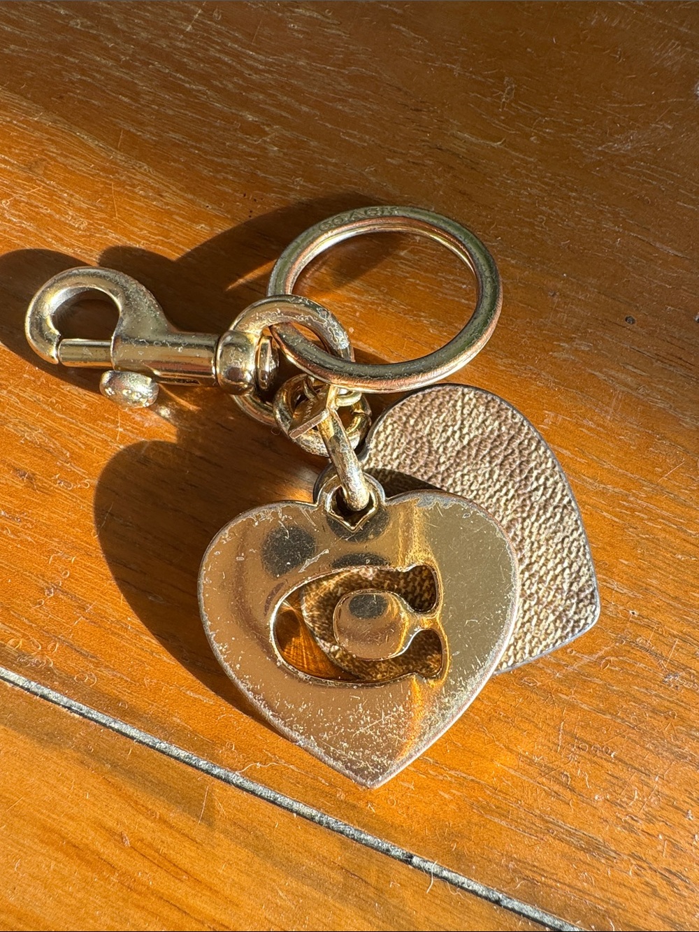 Gold Heart Keychain Charm - Women Accessories